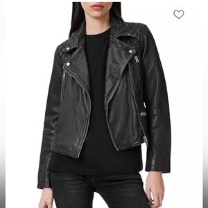 All Saints Cargo Black Leather Jacket new with tags
